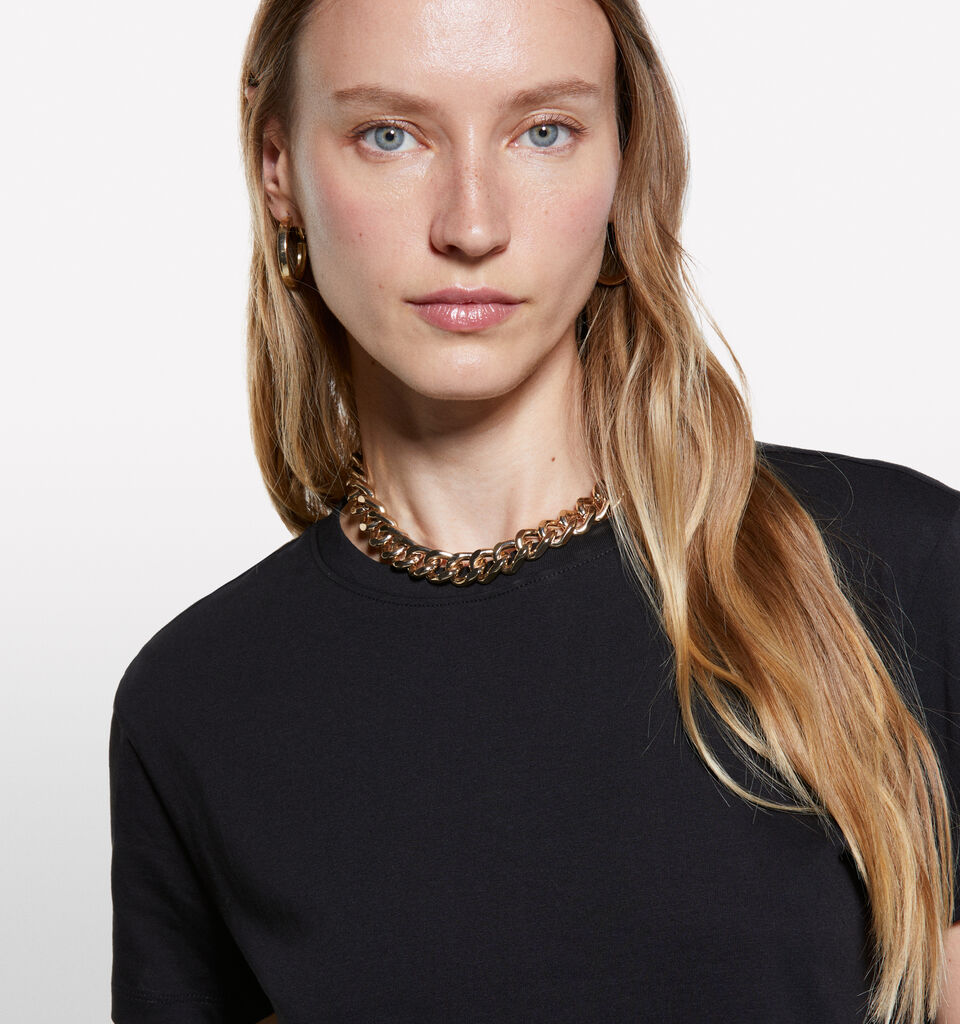 Μπλούζα boxy fit μαύρη - μπλουζάκια κοντομάνικα γυναικεία - Μαυρο | Sisley image number 4